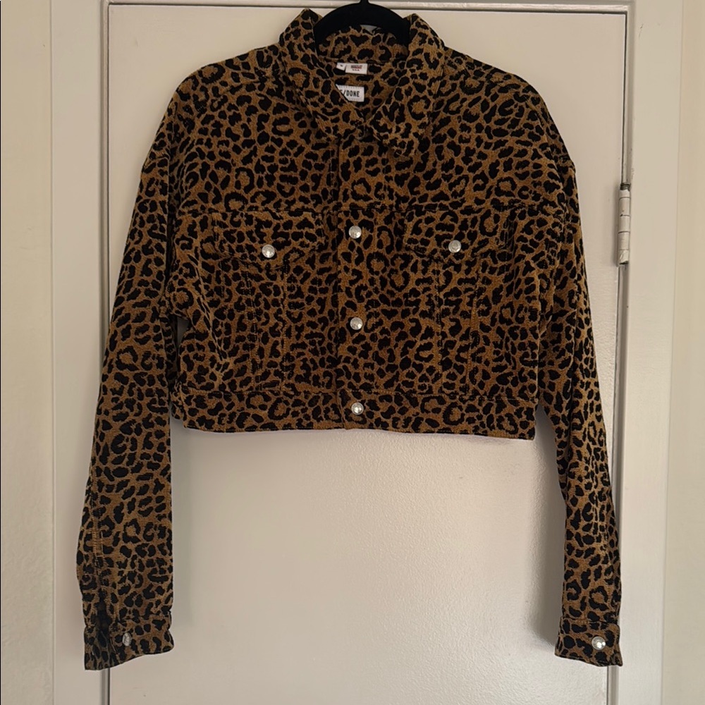 RE/DONE Leopard Print Cropped Jacket